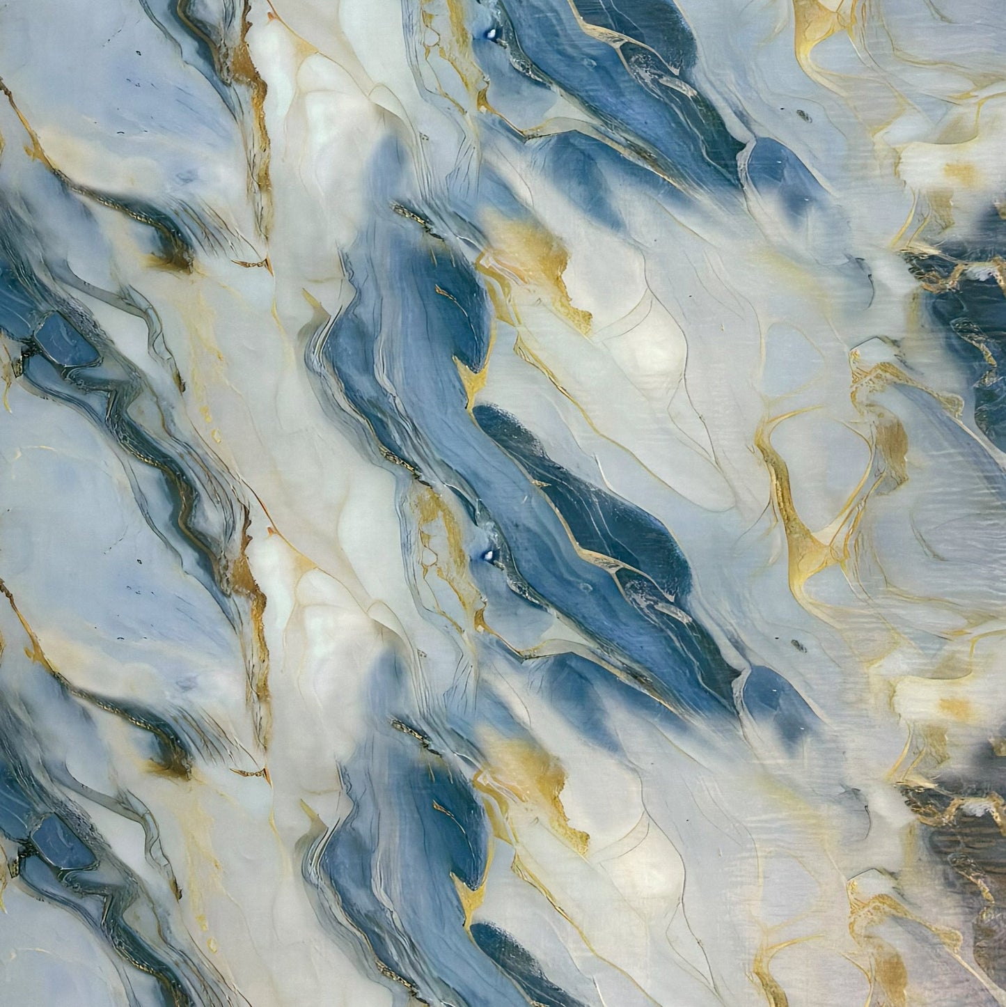Blue & Gold Fusion Marble | Premium UV Roll | Peel & Stick | 4 x 10 Feet | 1 Roll