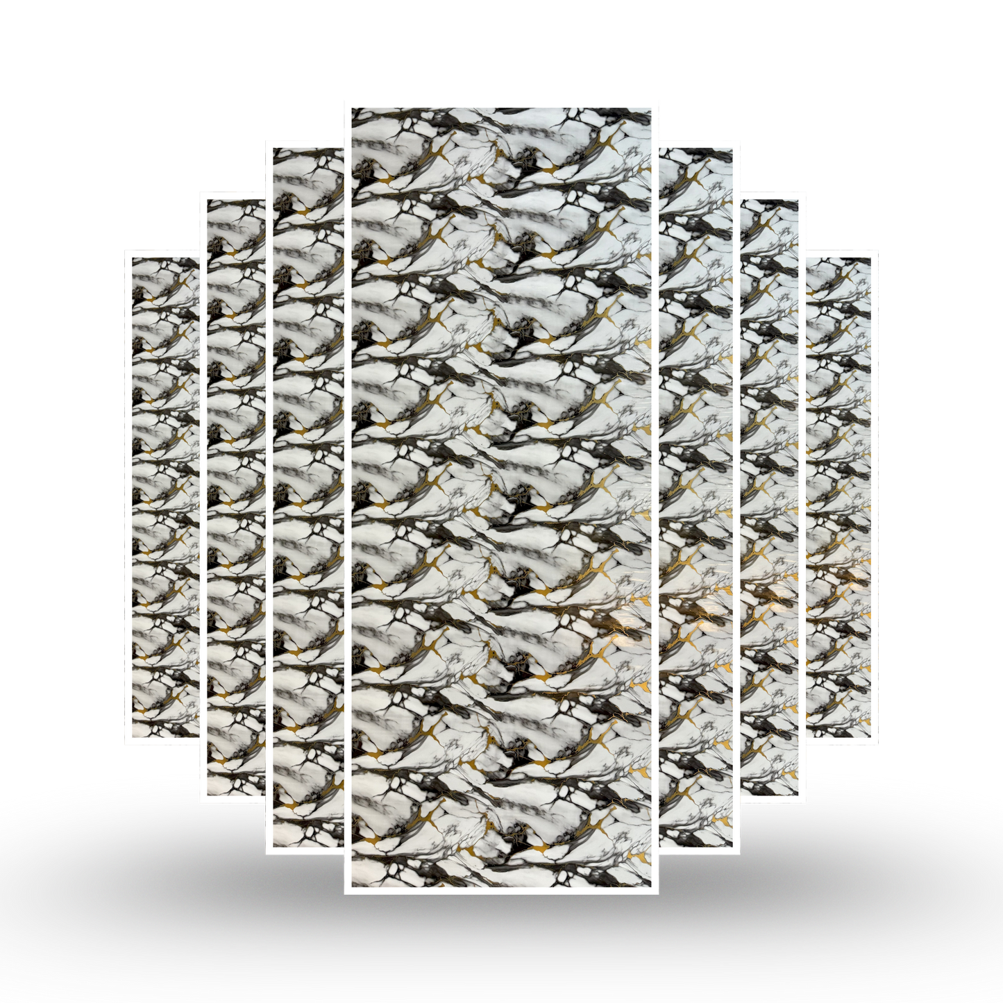 Black Gold Thunder Marble | Premium UV Roll | Peel & Stick | 4 x 10 Feet | 1 Roll