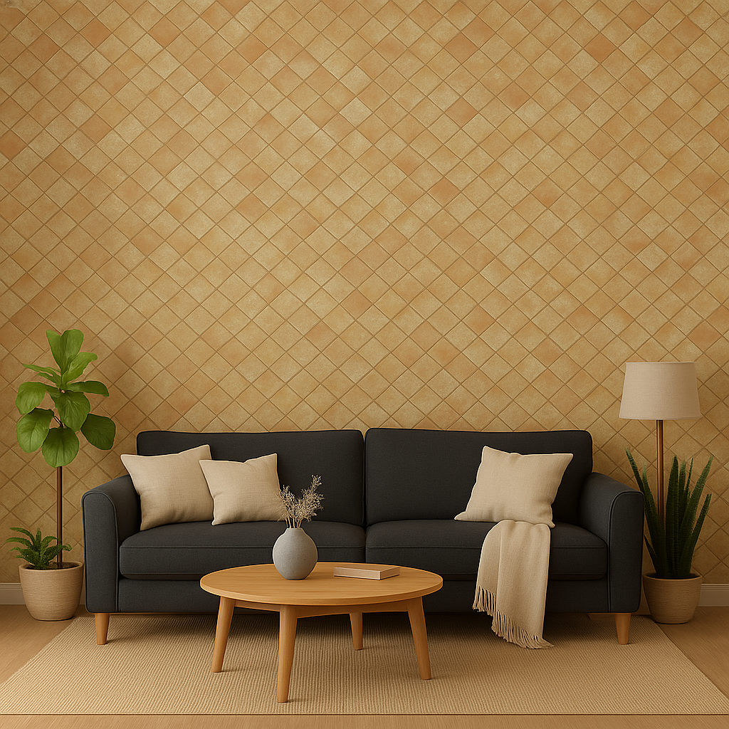 Marble Tile Design Sticker Wallpaper | Beige, Gold, and Marble Mix | 120 x 180 cm