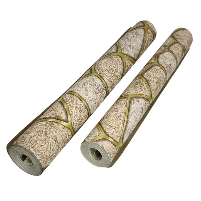 Non-Adhesive |Textured Golden Beige with Accents of Mustard Yellow | Covered Area 50 sq ft