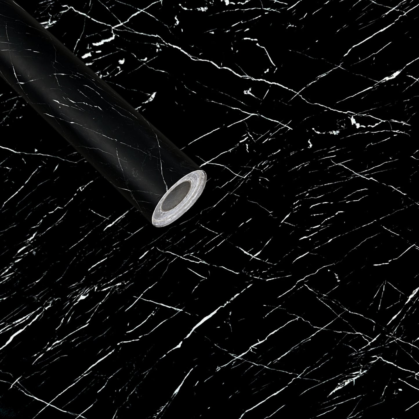 Black Marble Design Sticker Wallpaper | Elegant Black with White Veins | 120 x 180 cm