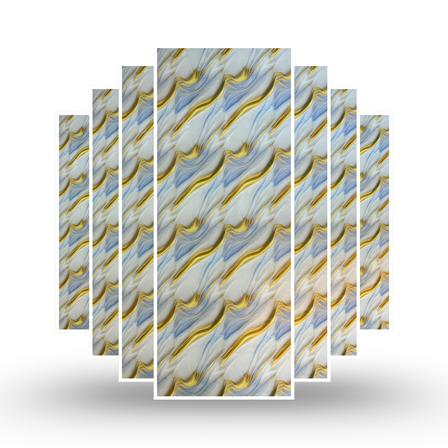 Elegant Blue & Gold Flow Design | Premium UV Roll | Peel & Stick | 4 x 10 Feet | 1 Roll