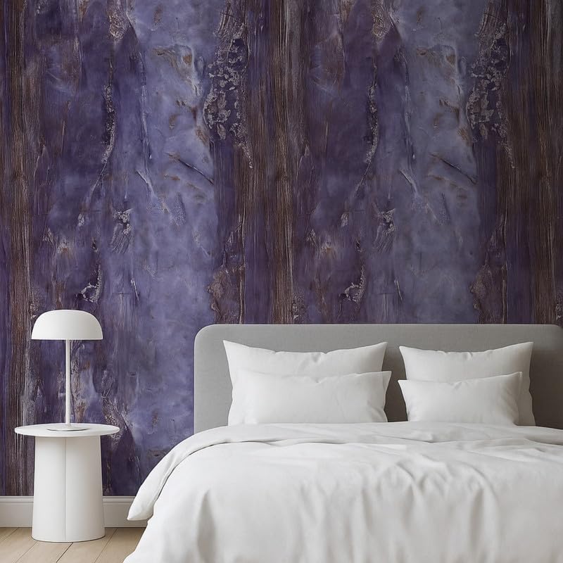 Purple Marble Kitchen Stickers Wallpaper PVC 3D Waterproof Wallpeper for Kitchen, Table, Living Room, Bed Room, Cafe Wall | Size - 60 X 200cm | Pack of 1