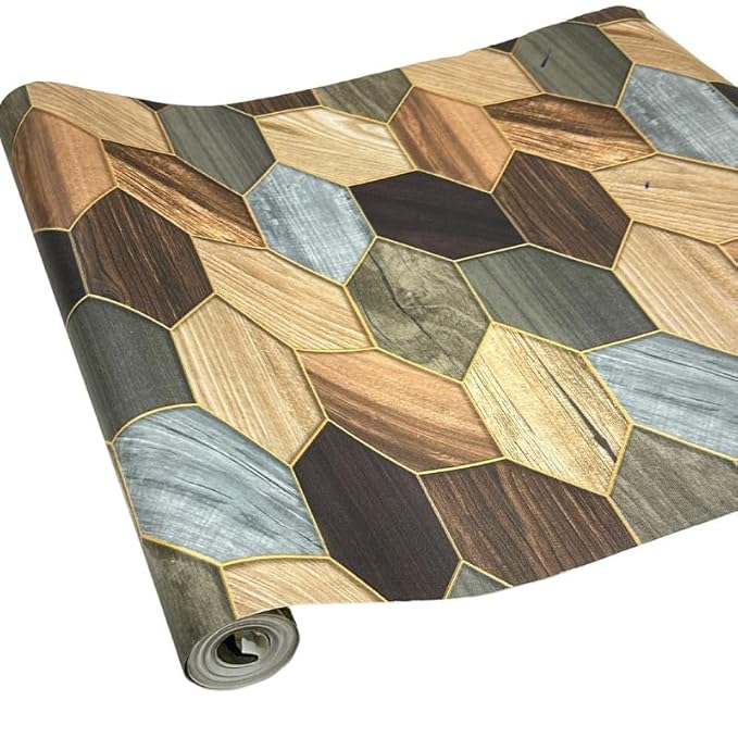 Non-Adhesive Wallpaper | Textured Shades of Brown, Beige, Gray and Black | Covered Area 50 sq ft