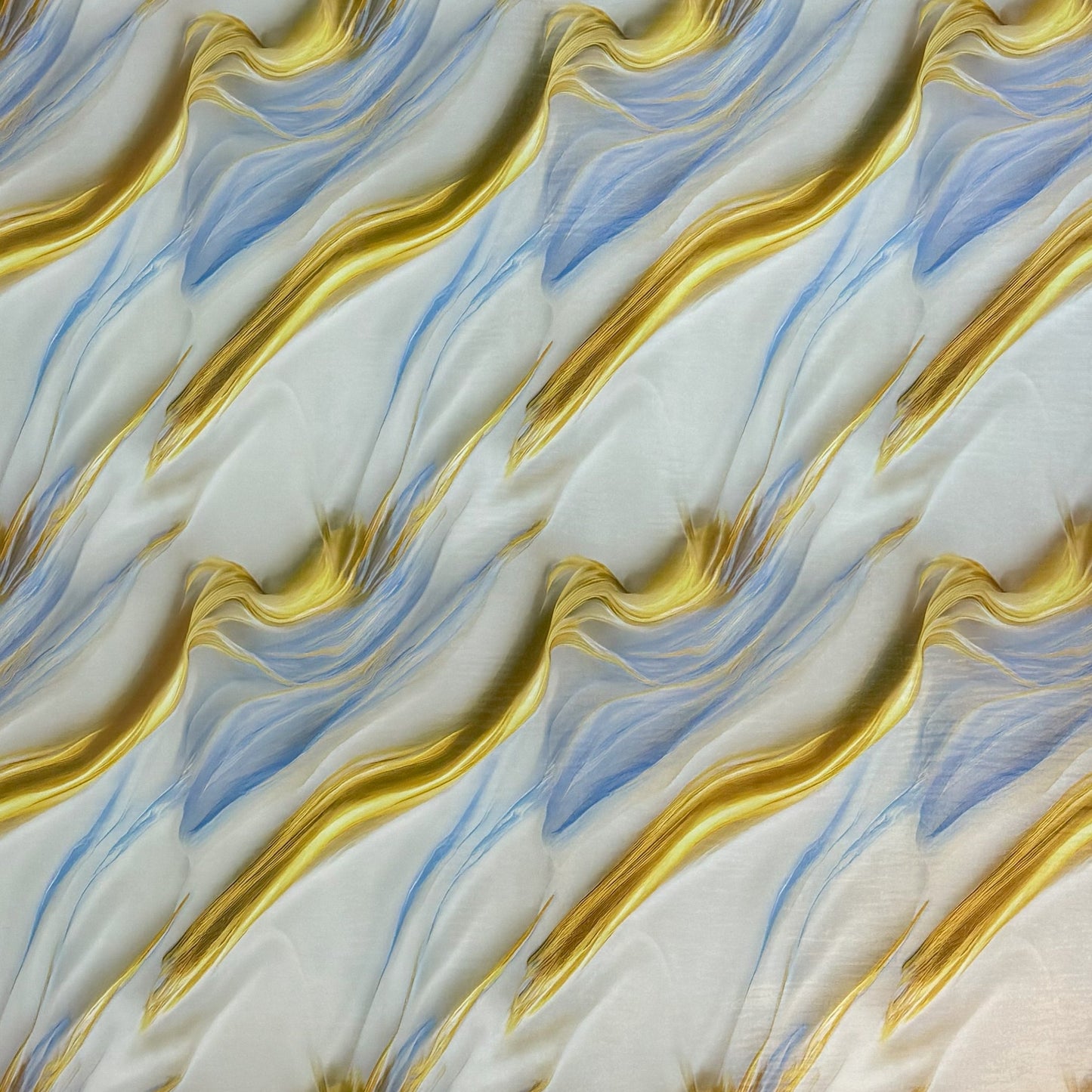 Elegant Blue & Gold Flow Design | Premium UV Roll | Peel & Stick | 4 x 10 Feet | 1 Roll