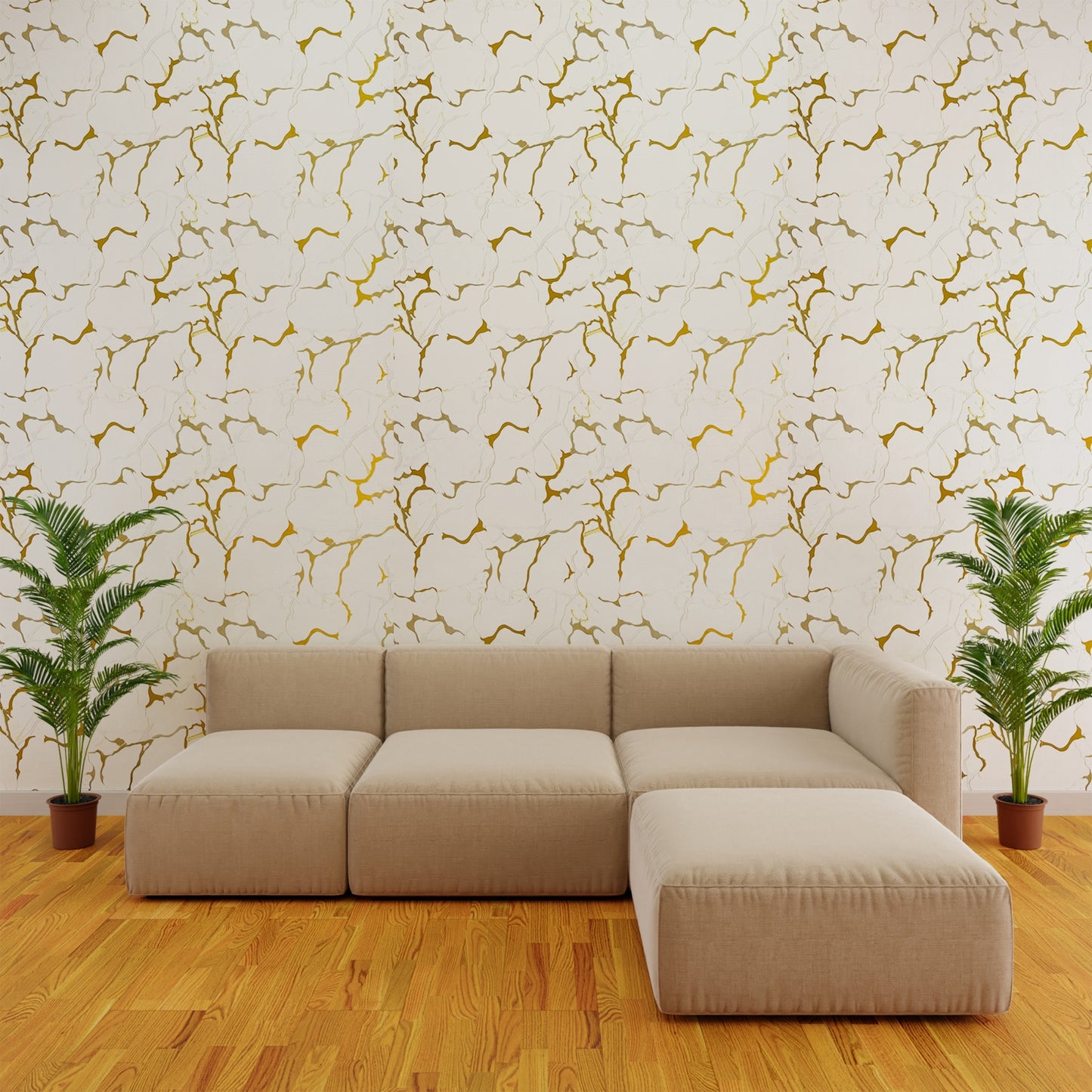 Abstract Gold Vein White Marble | Premium UV Roll | Peel & Stick | 4 x 10 Feet | 1 Roll