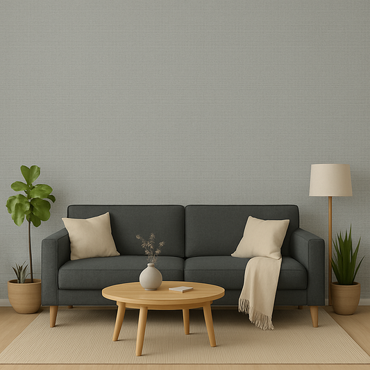 Textured Linen Look Sticker Wallpaper | Soft Grey Fabric Pattern | 120 x 180 cm