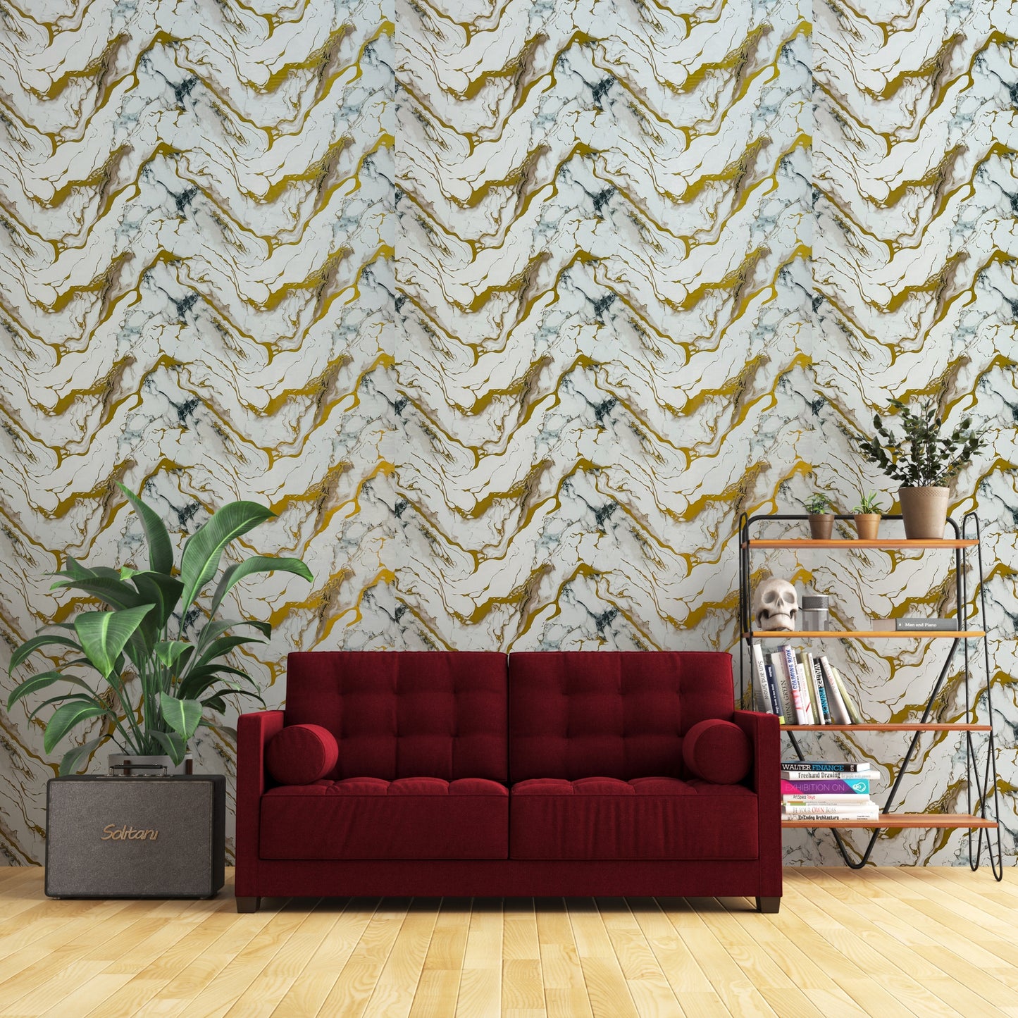 Elegant Gold Marble Design | Premium UV Roll | Peel & Stick | 4 x 10 Feet | 1 Roll
