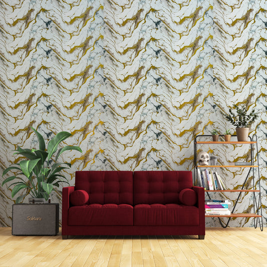 Elegant Gold Marble Design | Premium UV Roll | Peel & Stick | 4 x 10 Feet | 1 Roll