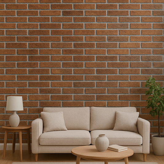 Rustic Brick Design Sticker Wallpaper | Warm Brown and Amber Tones | 120 x 180 cm