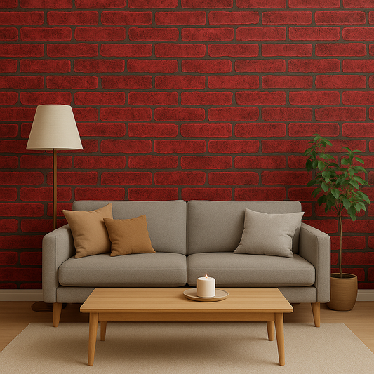 Red Brick Design Sticker Wallpaper | Rustic Brick Pattern | 120 x 180 cm