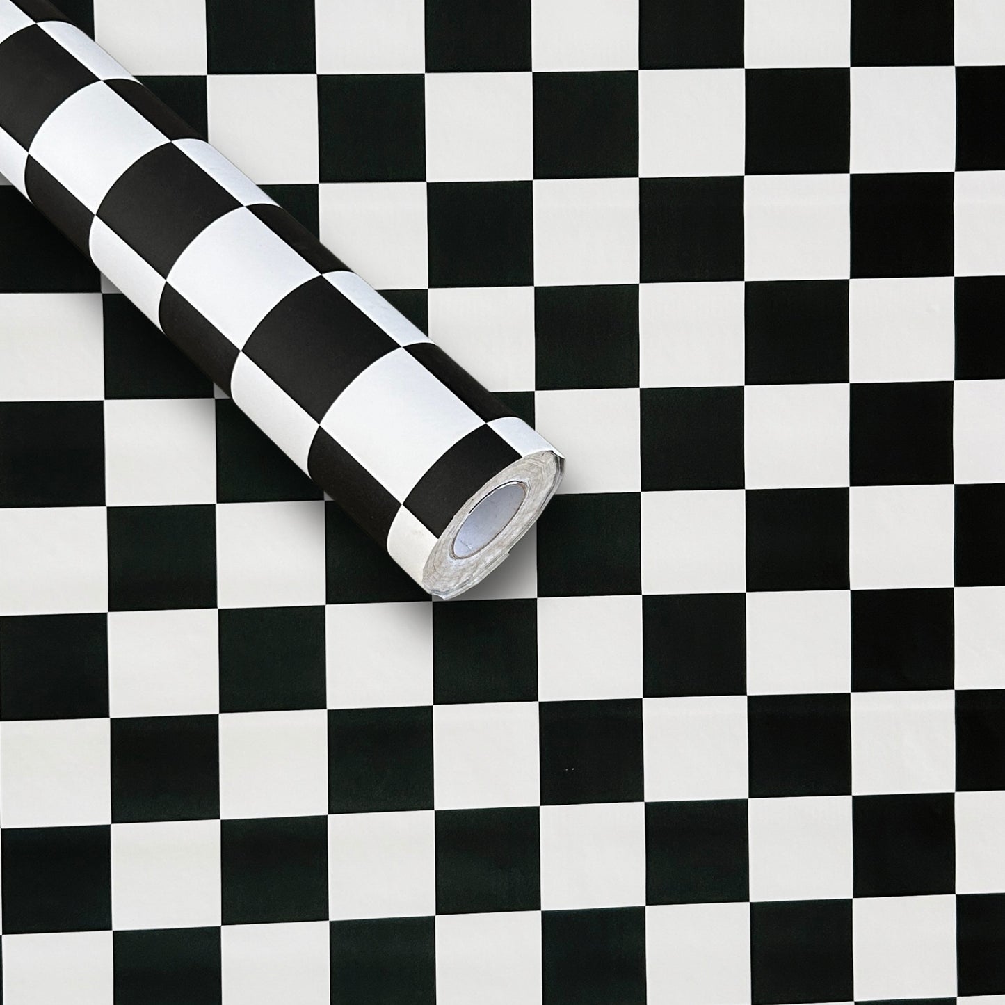 Black & White Checkered Sticker Wallpaper | Retro Peel & Stick Vinyl Decor | 120 x 180 cm