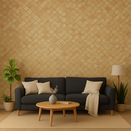 Marble Tile Design Sticker Wallpaper | Beige, Gold, and Marble Mix | 120 x 180 cm