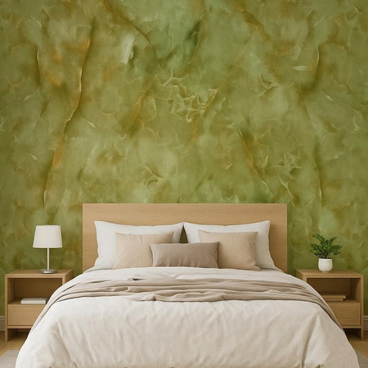 Green Marble Kitchen Stickers Wallpaper PVC Waterproof Wallpeper for Kitchen, Table, Living Room, Bed Room, Cafe Wall | Size - 60 X 200cm | Pack of 1