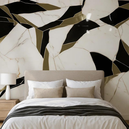 Black Marble Kitchen Stickers Wallpaper PVC 3D Waterproof Wallpeper for Kitchen, Table, Living Room, Bed Room, Cafe Wall | Size - 60 X 200cm | Pack of 1