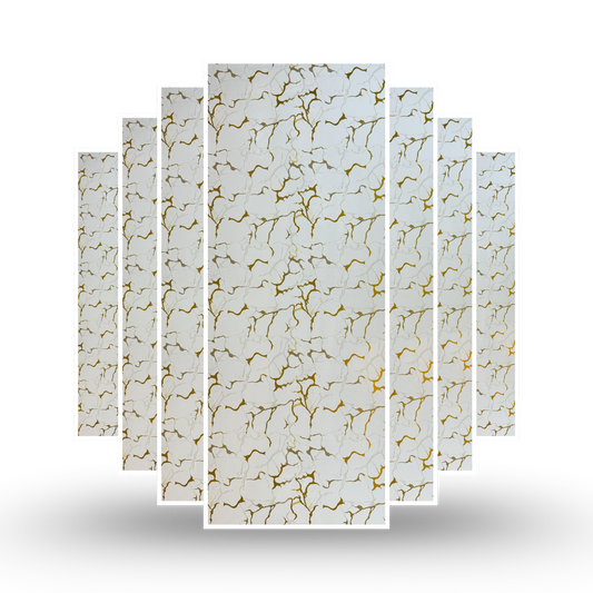Abstract Gold Vein White Marble | Premium UV Roll | Peel & Stick | 4 x 10 Feet | 1 Roll