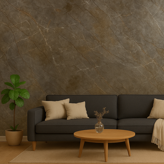 Dark Marble Stone Sticker Wallpaper | Brown & Slate Textured Design | 120 x 180 cm